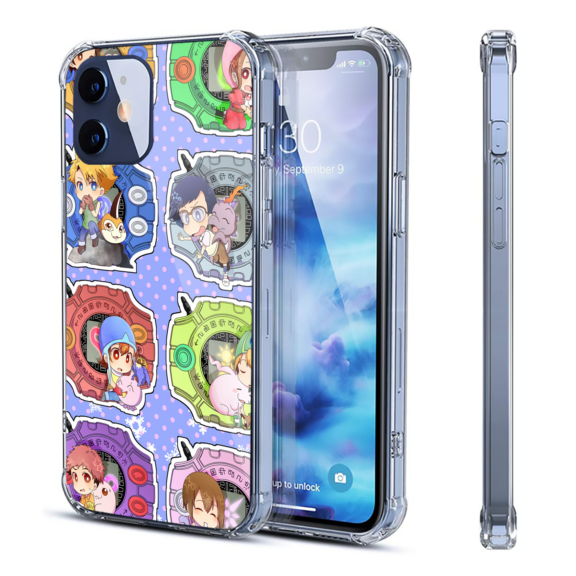 （画像用） Digimon デジタルモンスター/デジモン 【iPhone 12シリーズ対応】透明スマホケース（クリアソフトケース）